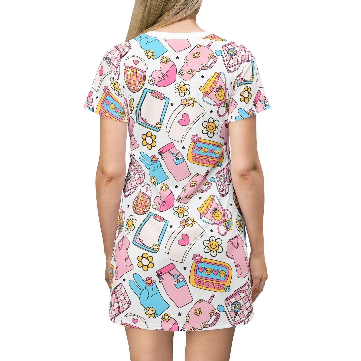 Nurse T-Shirt Dress - All Over Prints