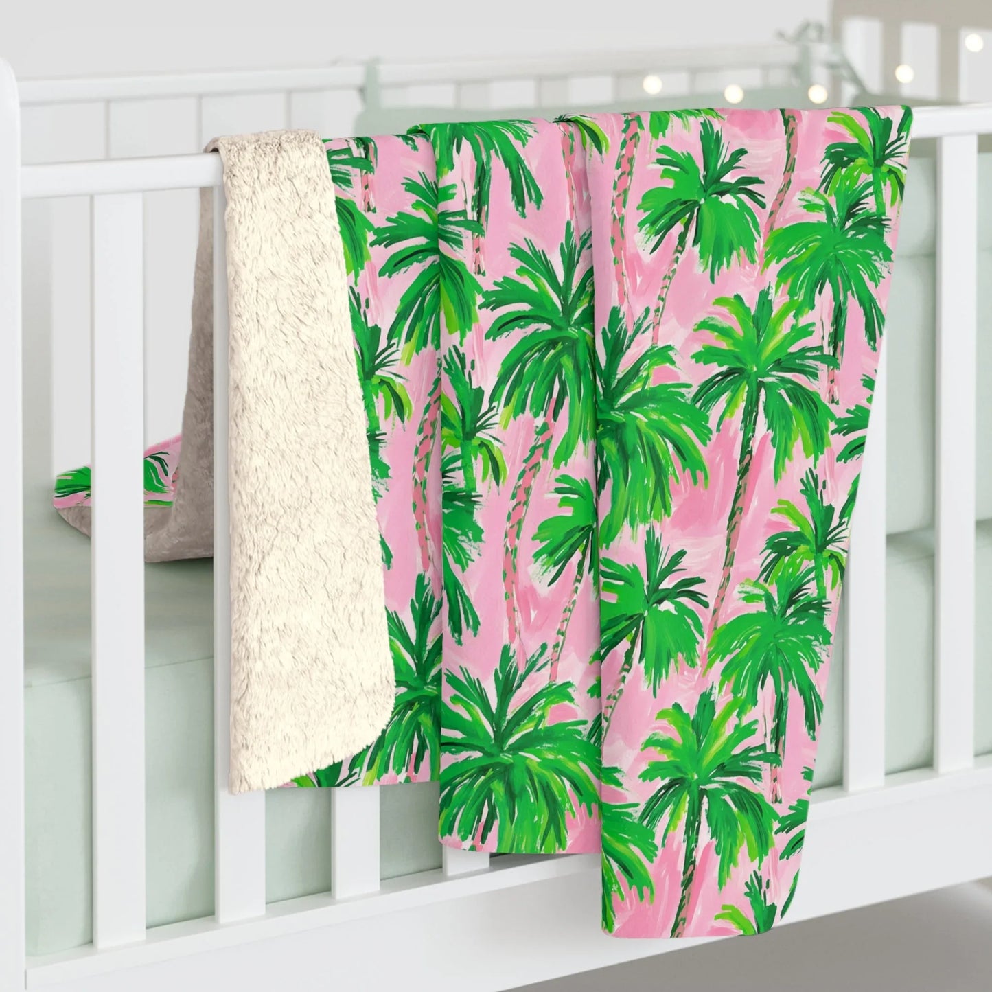 Palm Beach Sherpa Fleece Blanket - 50’’ × 60’’ - Home Decor