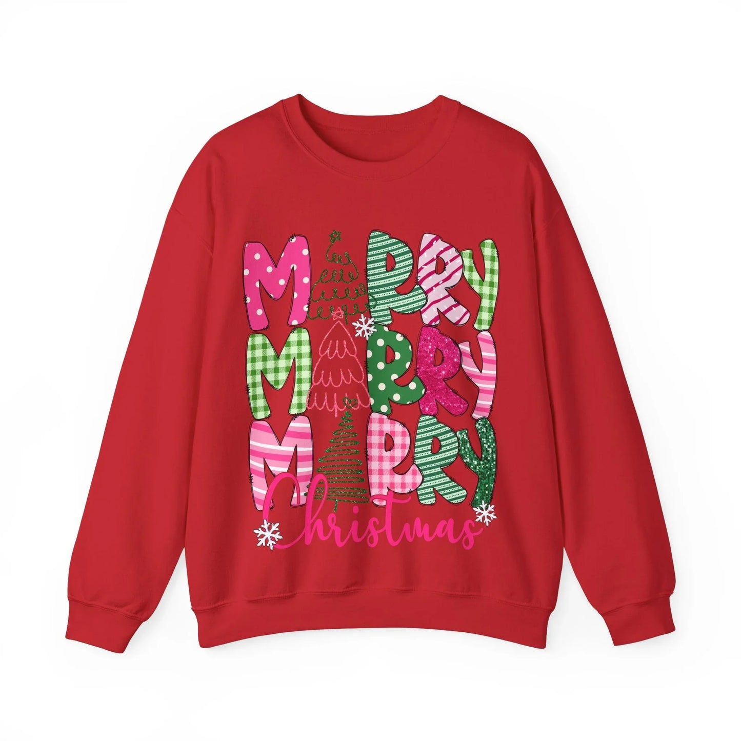 Pink Christmas Sweatshirt - S / Red