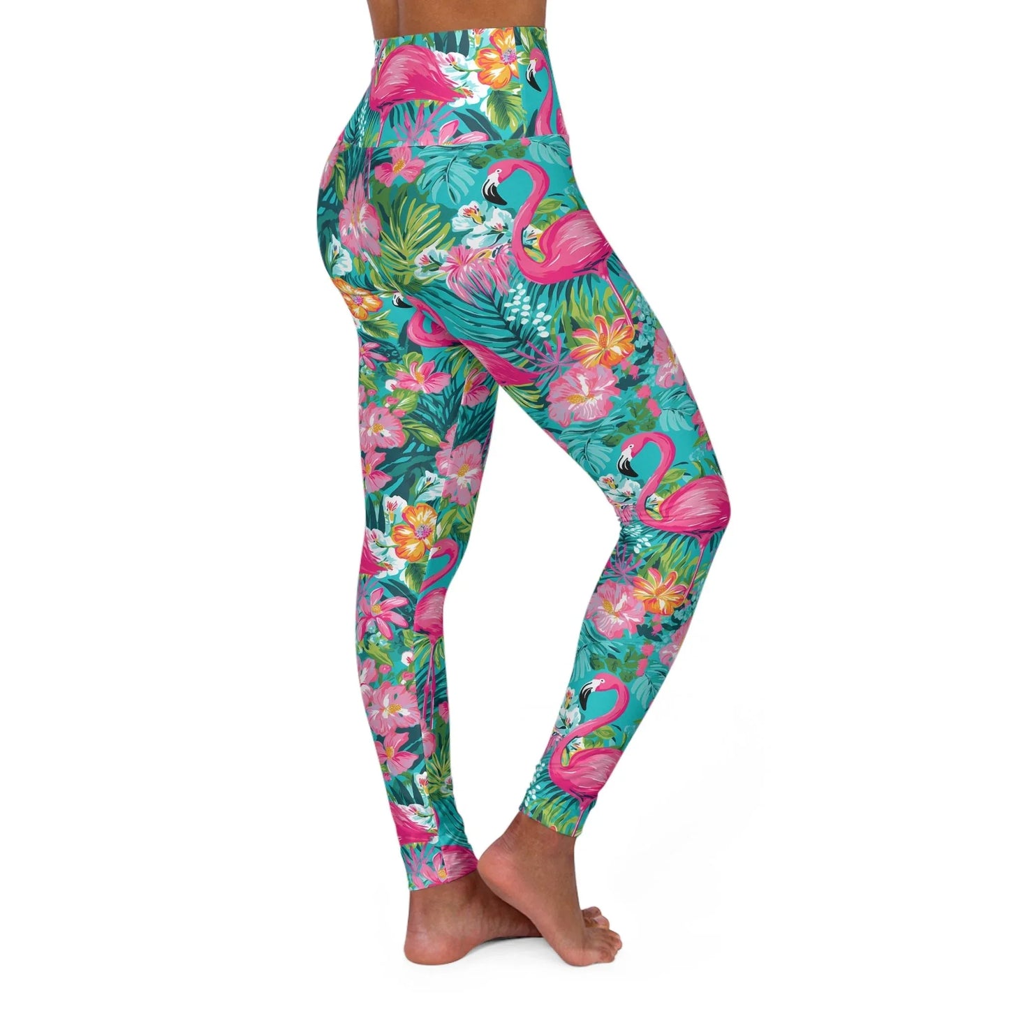Pink Paradise High Waisted Yoga Leggings - All Over Prints