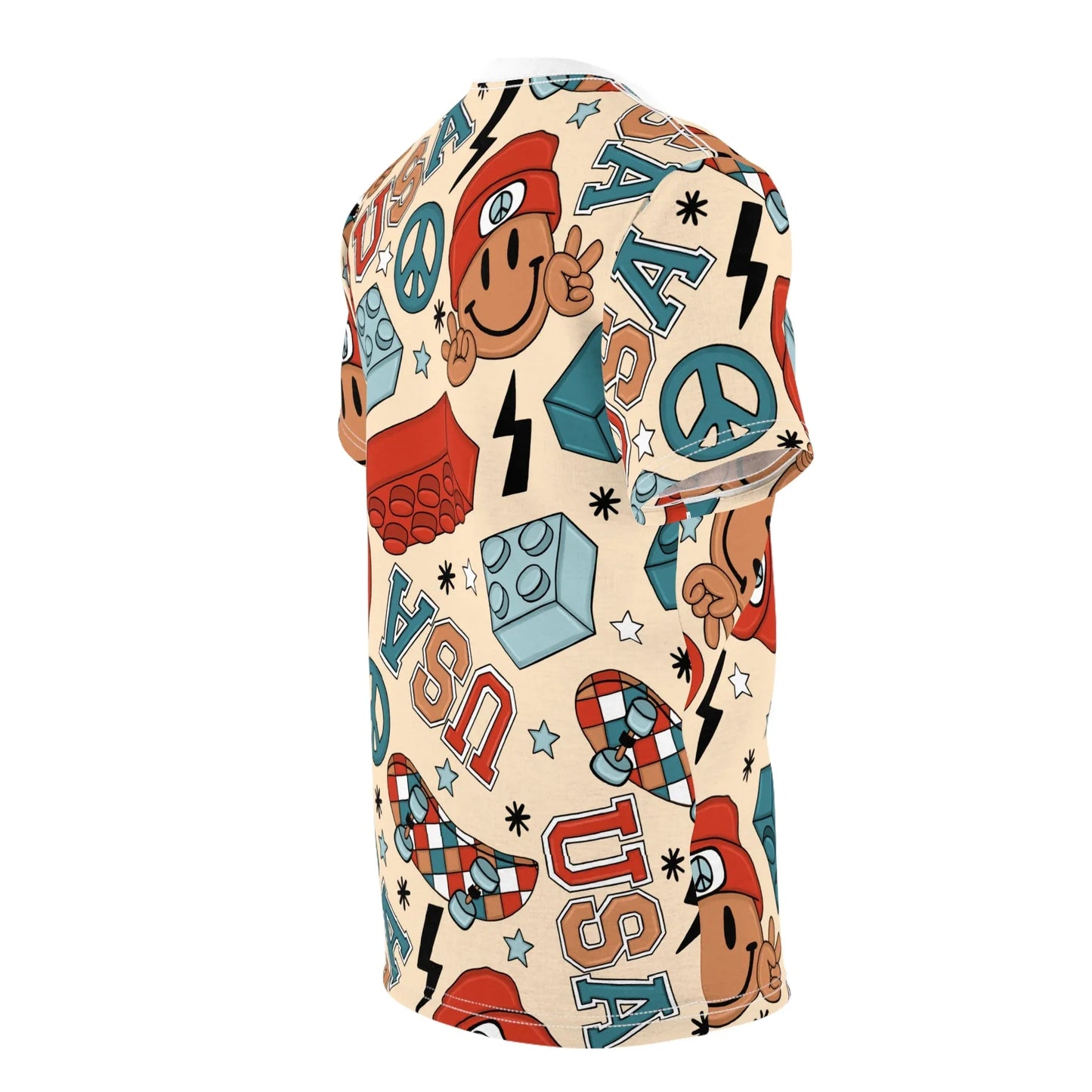 Smiles & Stripes All-Over-Print T-Shirt - All Over Prints