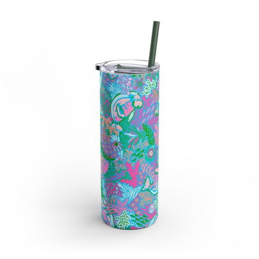 Manatee Paradise Skinny Tumbler with screw-on slide