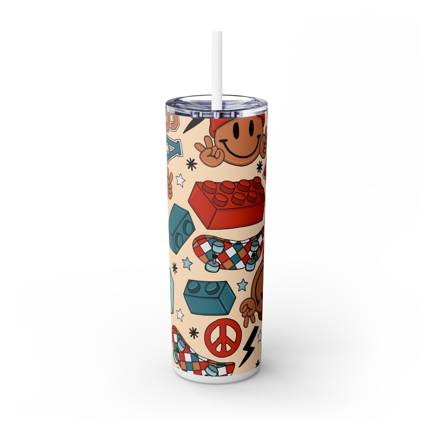 Smiles & Stripes Skinny Tumbler