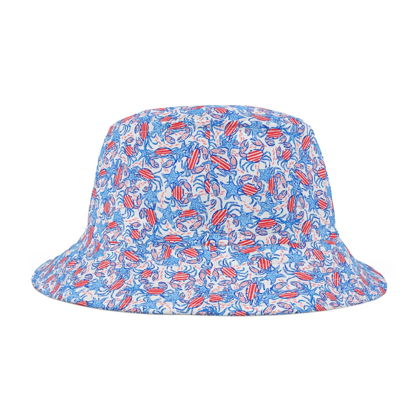 Patriotic Crab & Seashell Custom Bucket Hat