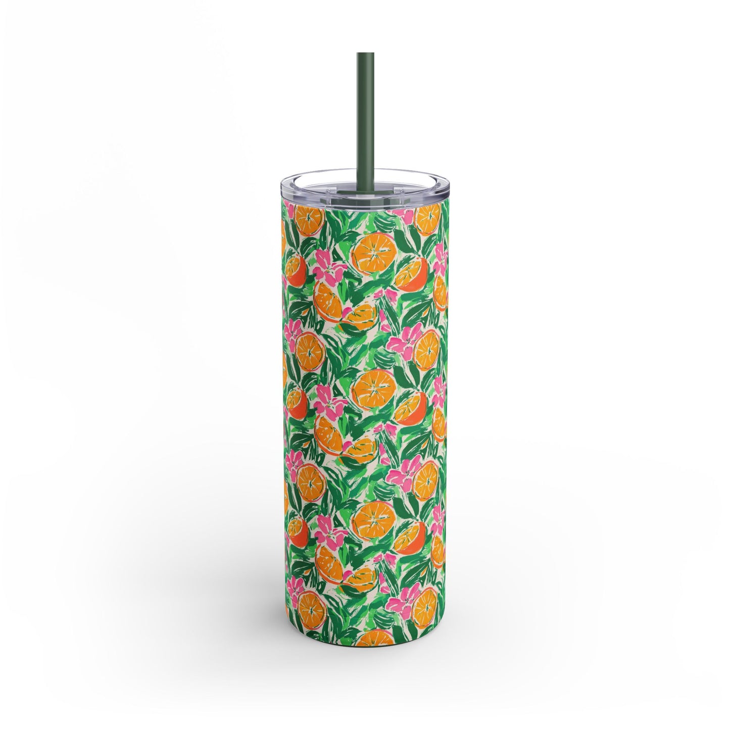 Sunshine Citrus Skinny Tumbler with screw-on slide
