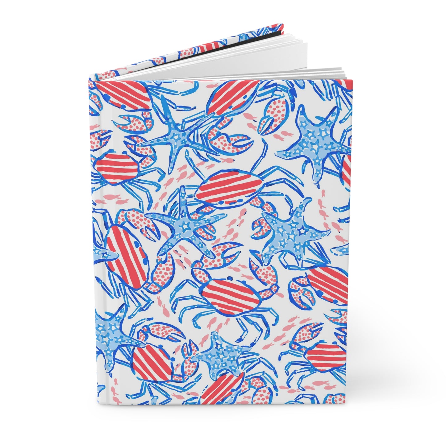 Patriotic Crab & Seashell Hardcover Journal