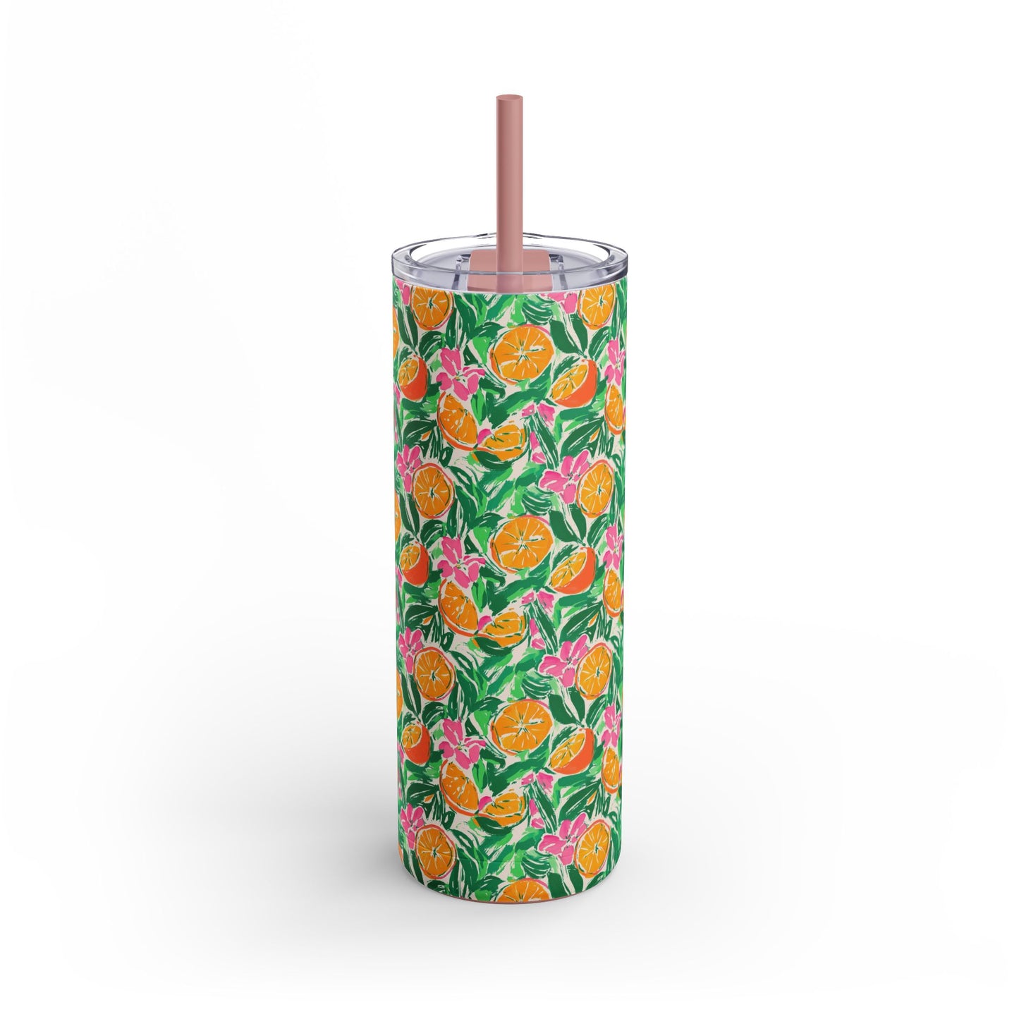 Sunshine Citrus Skinny Tumbler with screw-on slide