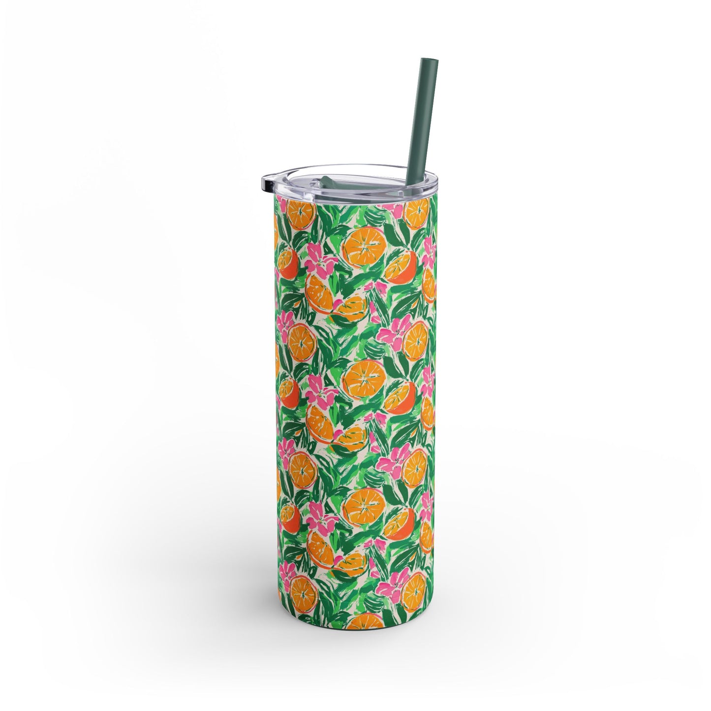 Sunshine Citrus Skinny Tumbler with screw-on slide