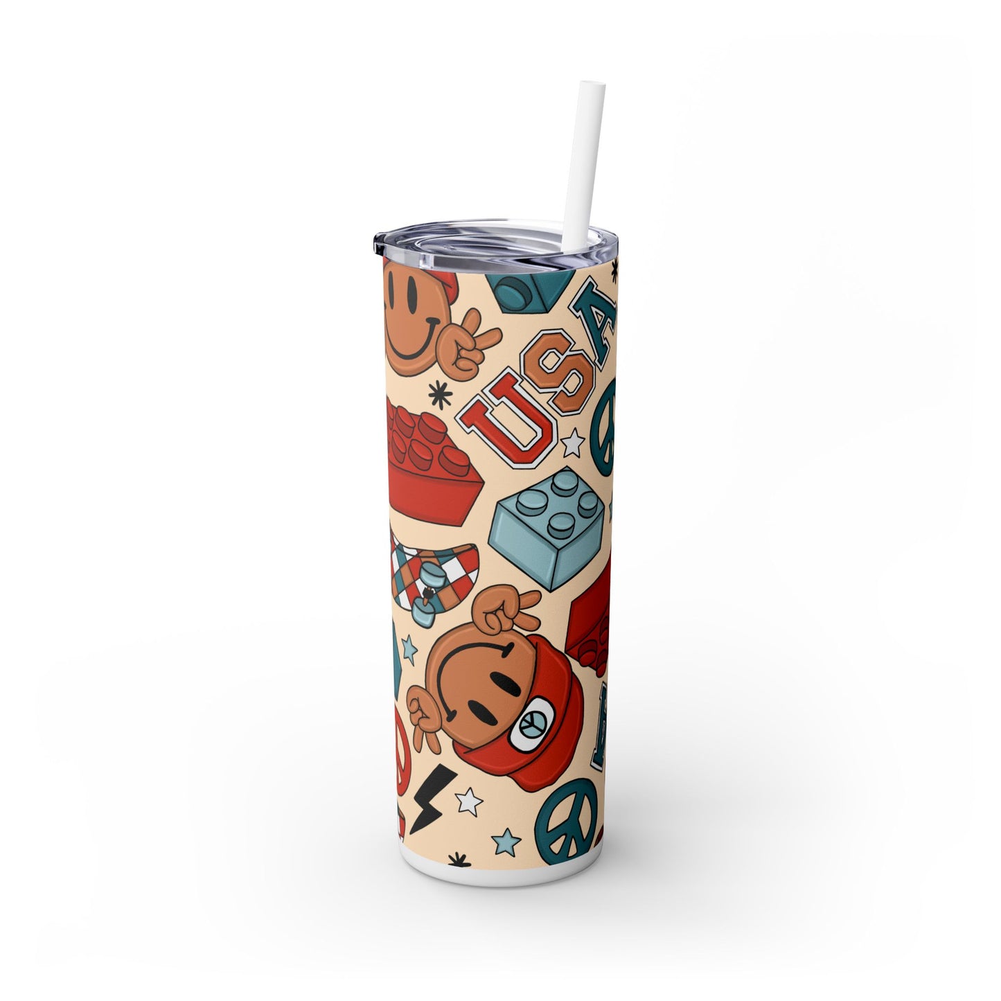 Smiles & Stripes Skinny Tumbler