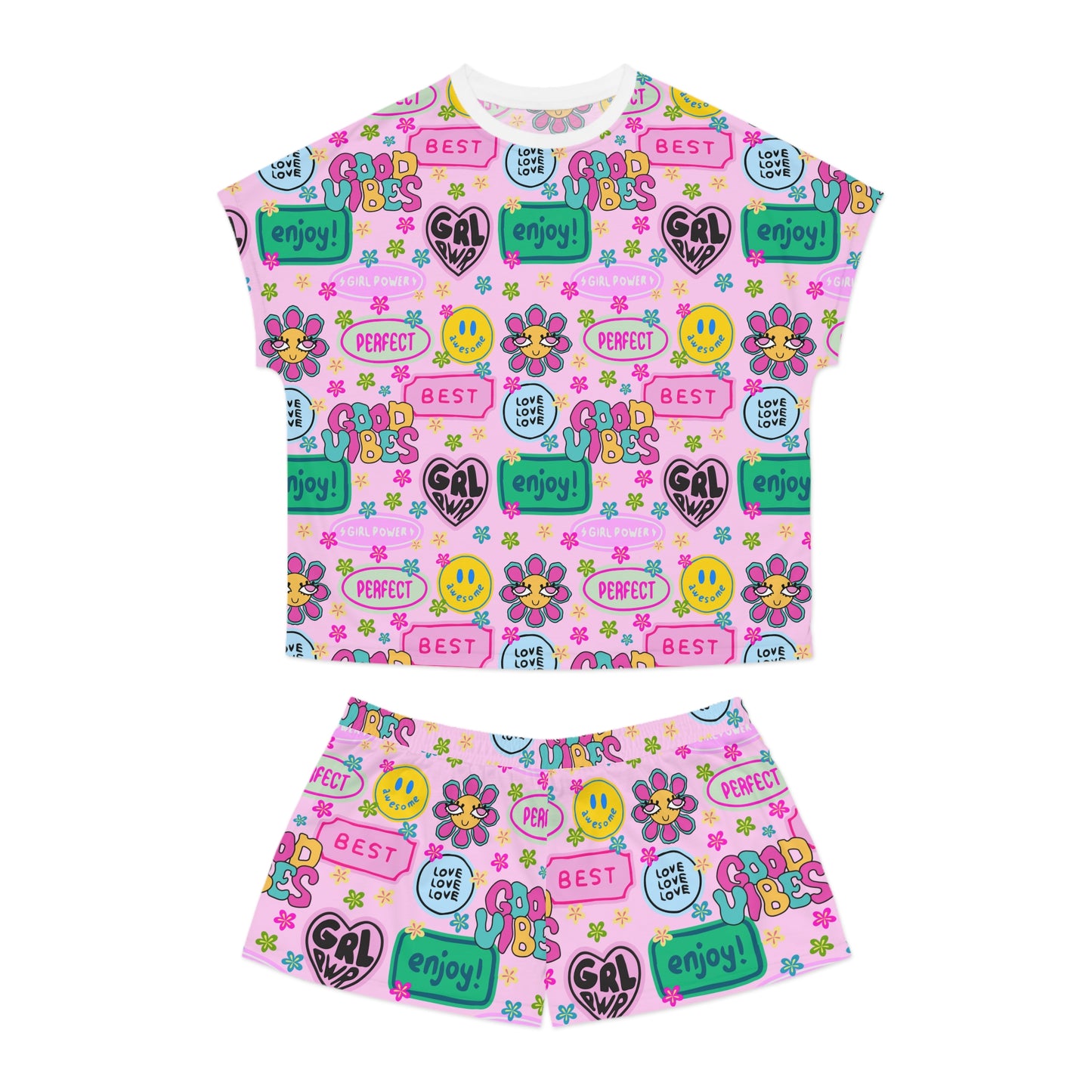 Girl Power, Good Vibes Short Pajama Set