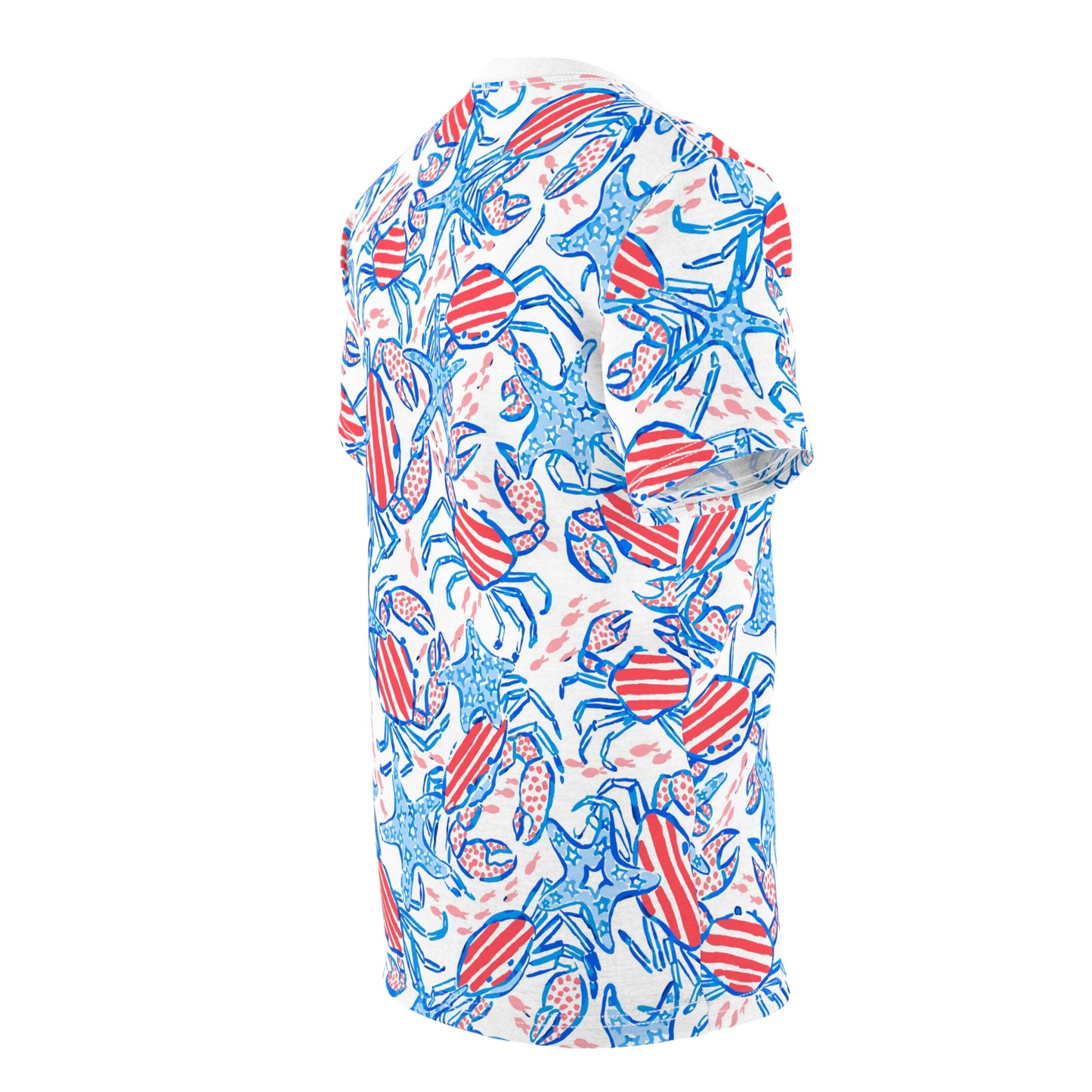 Patriotic Crab & Seashell All-Over-Print T-Shirt