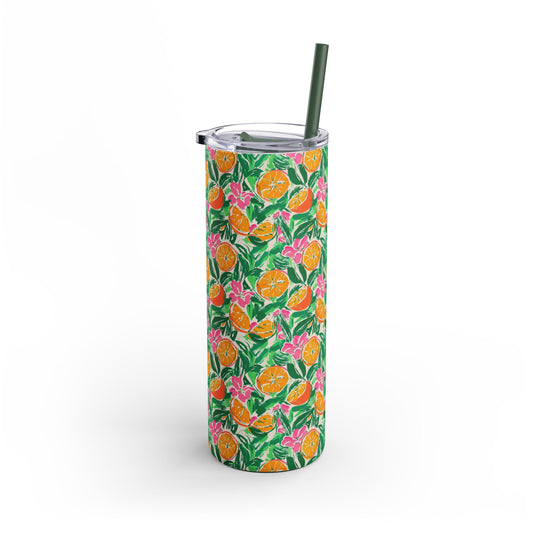 Sunshine Citrus Skinny Tumbler with screw-on slide