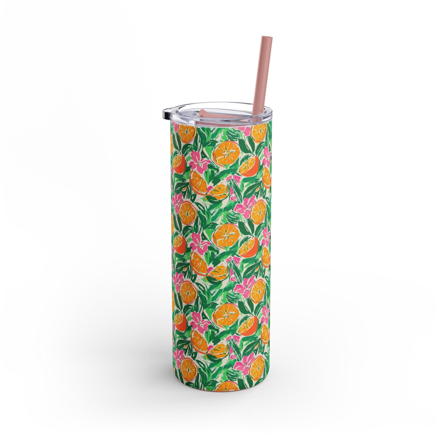 Sunshine Citrus Skinny Tumbler with screw-on slide