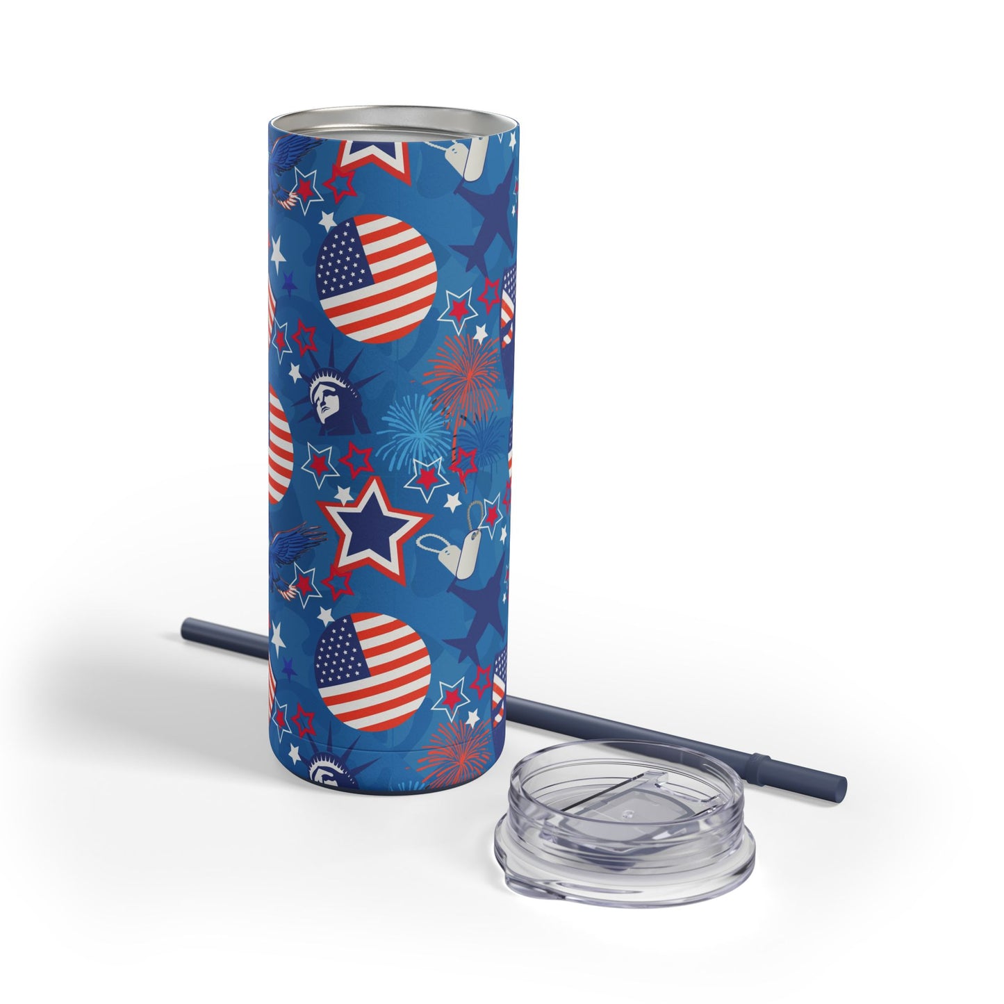 Patriot Duty Skinny Tumbler with screw-on slide