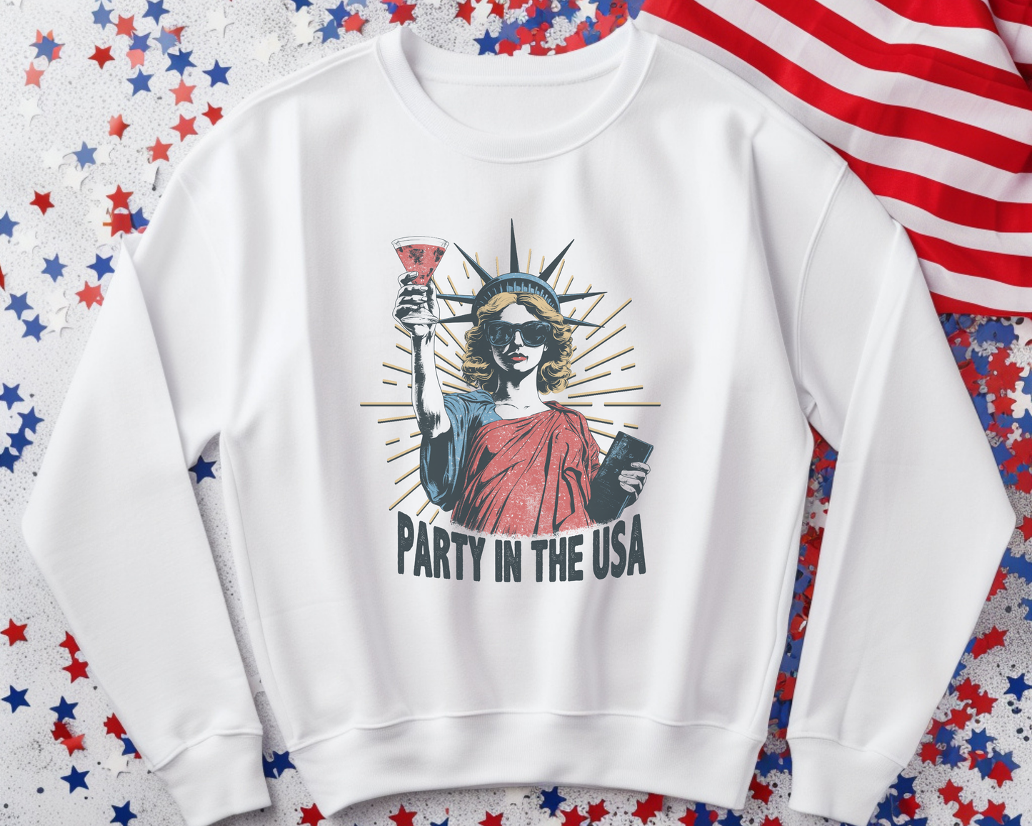 USA Party Vibes Sweatshirt | Unisex