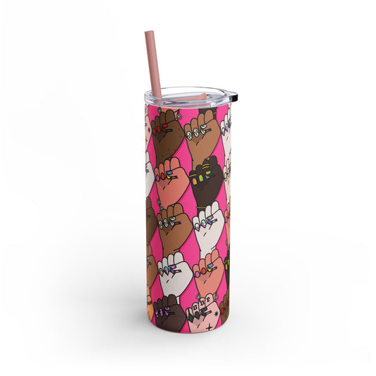 Raising Our Voices Skinny Tumbler with screw-on slide