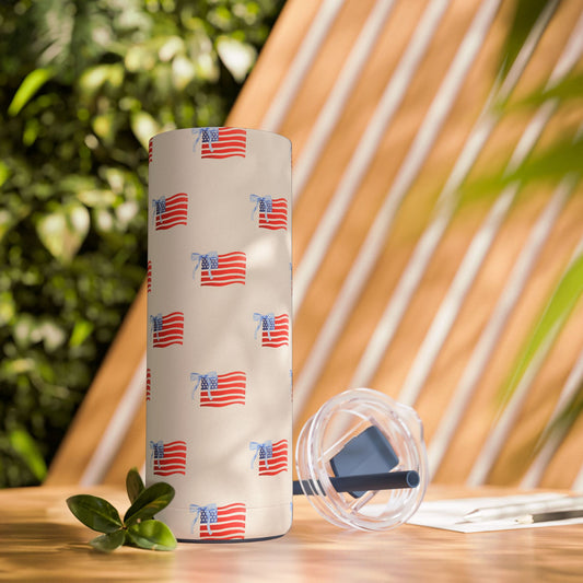 All-American Pride Skinny Tumbler with screw-on slide