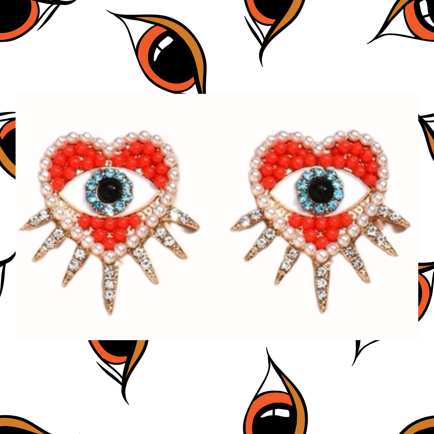 Enchanted Red Evil Eye Earrings