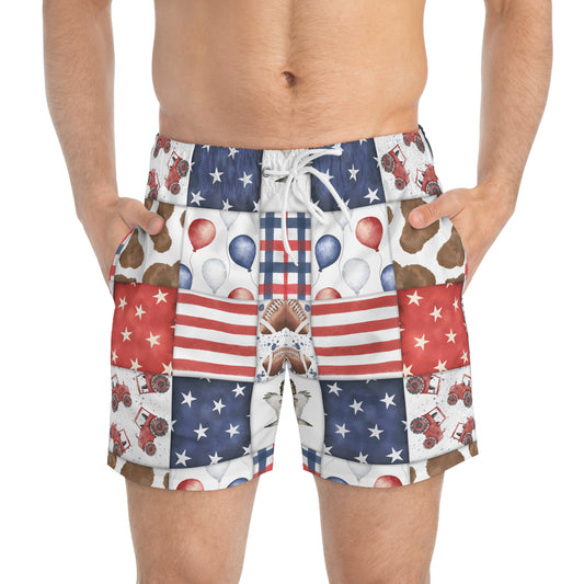 Patriot Patchwork Swim Trunks