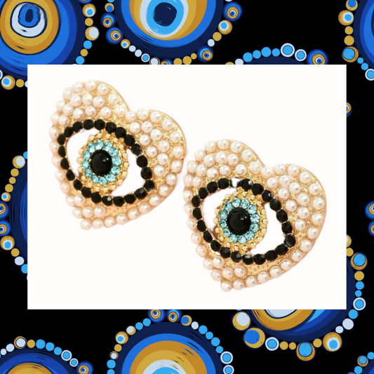 Enchanted Black Gold Evil Eye Earrings