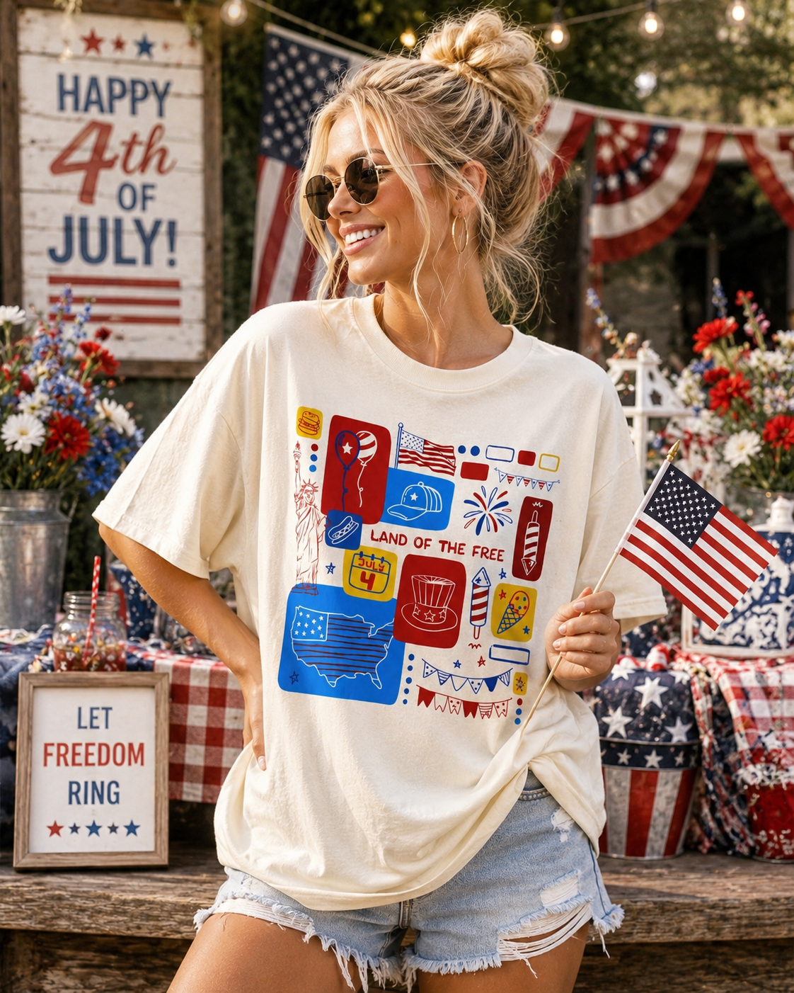 4th of July Patriotic T-Shirt – RELLE Fashion & Lifestyle – Product Image