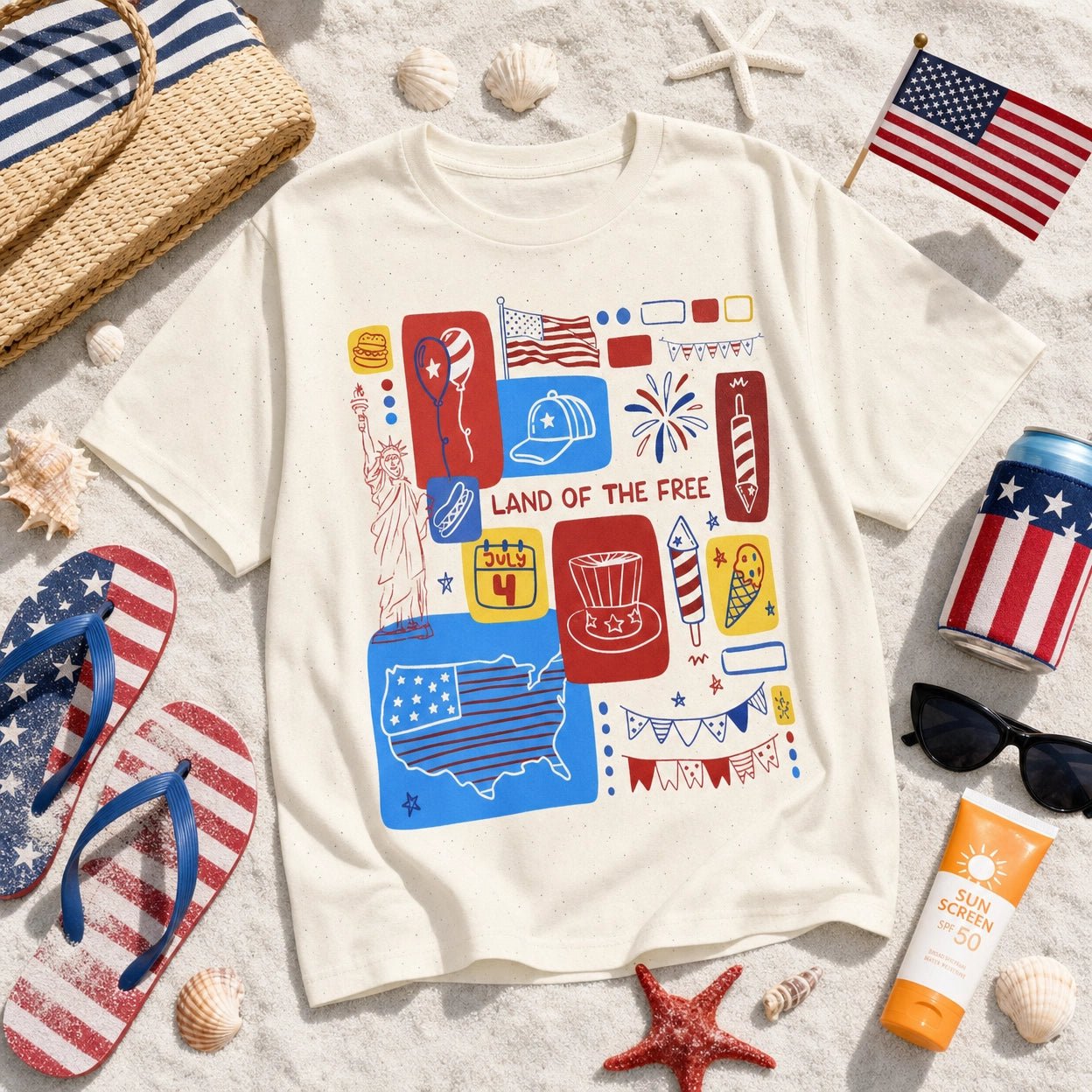 4th of July Patriotic T-Shirt – RELLE Fashion & Lifestyle – Product Image