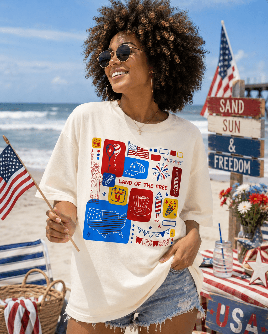 4th of July Patriotic T-Shirt – RELLE Fashion & Lifestyle – Product Image