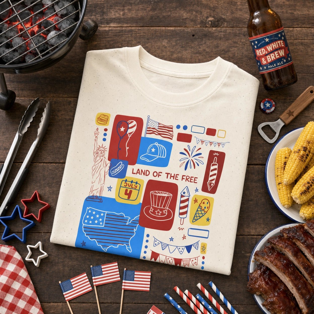 4th of July Patriotic T-Shirt – RELLE Fashion & Lifestyle – Product Image