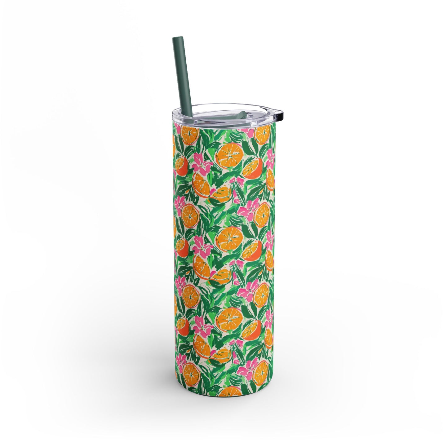 Sunshine Citrus Skinny Tumbler with screw-on slide