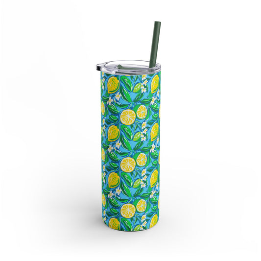 Citrus Splash Skinny Tumbler with screw-on slide