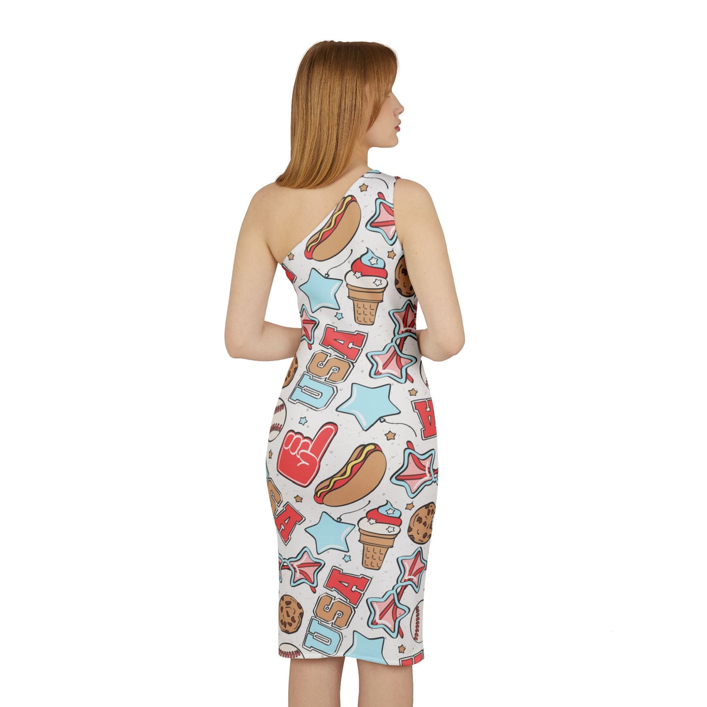 American Treats One Shoulder Dress