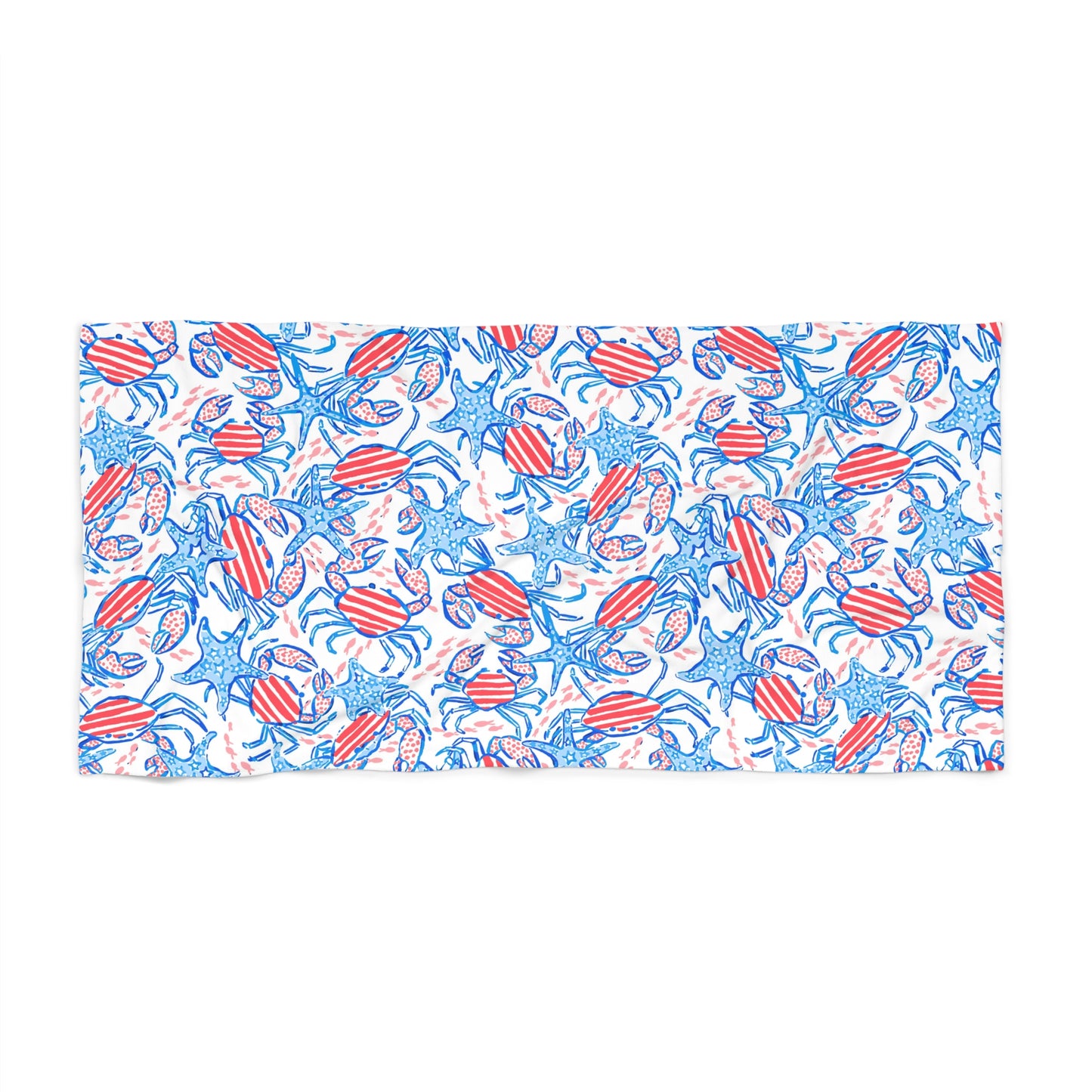 Patriotic Crab & Seashell Towel