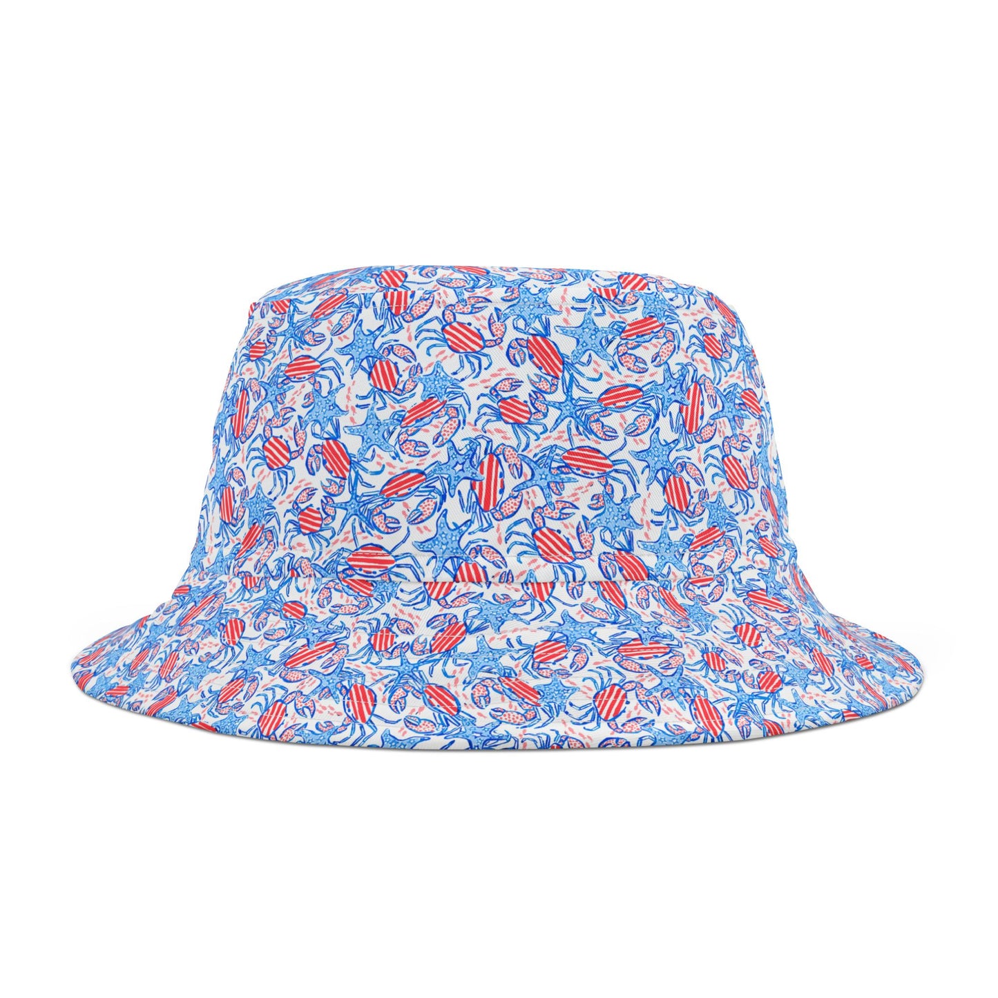 Patriotic Crab & Seashell Custom Bucket Hat