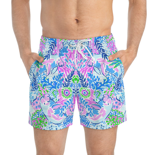 Manatee Paradise Swim Trunks