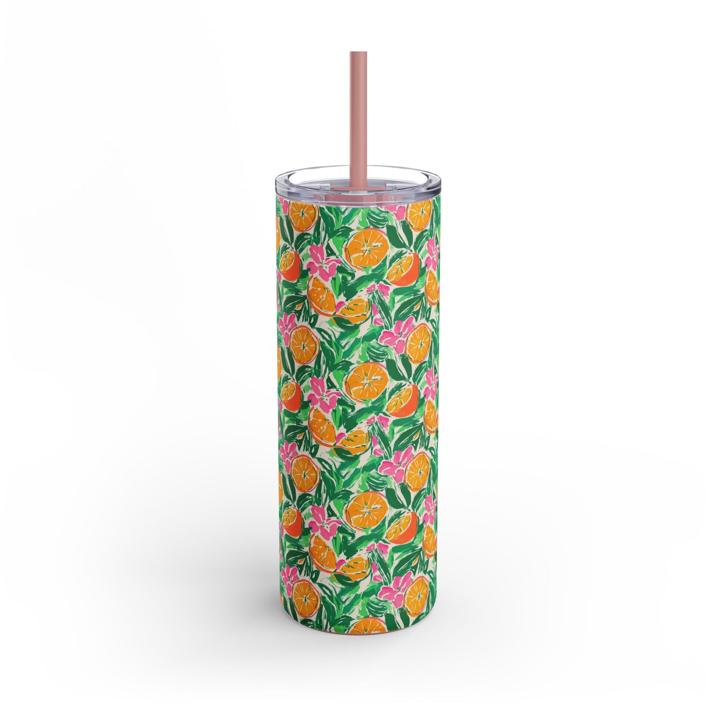 Sunshine Citrus Skinny Tumbler with screw-on slide