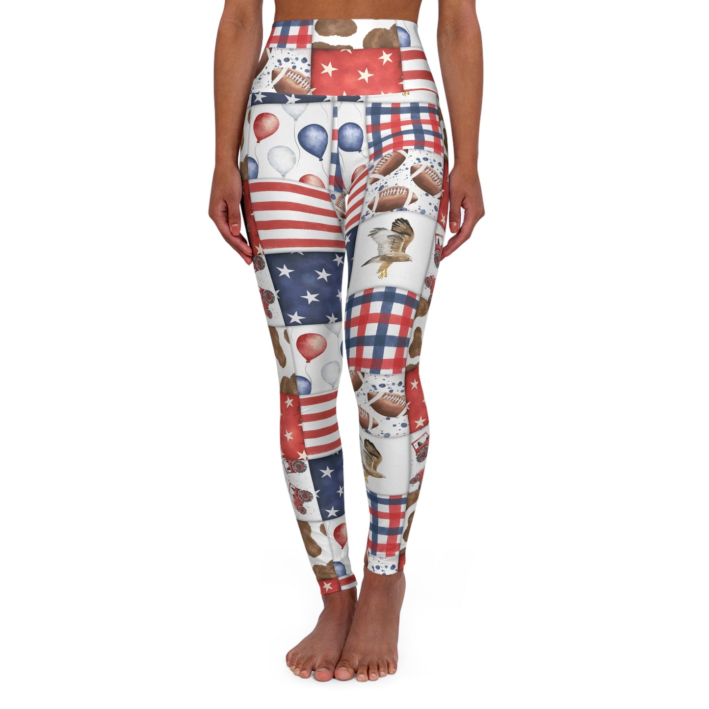 Patriot Patchwork High Waisted Yoga Leggings