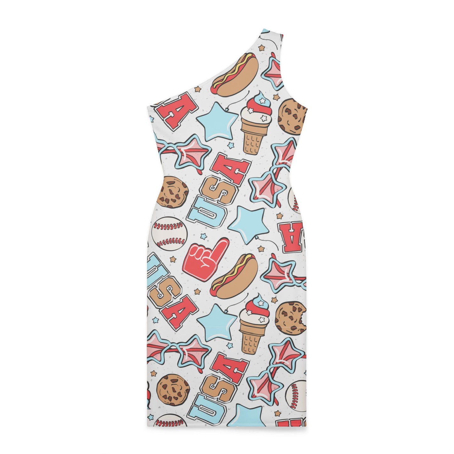 American Treats One Shoulder Dress