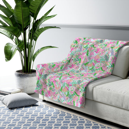 Manatee Paradise Sherpa Fleece Blanket