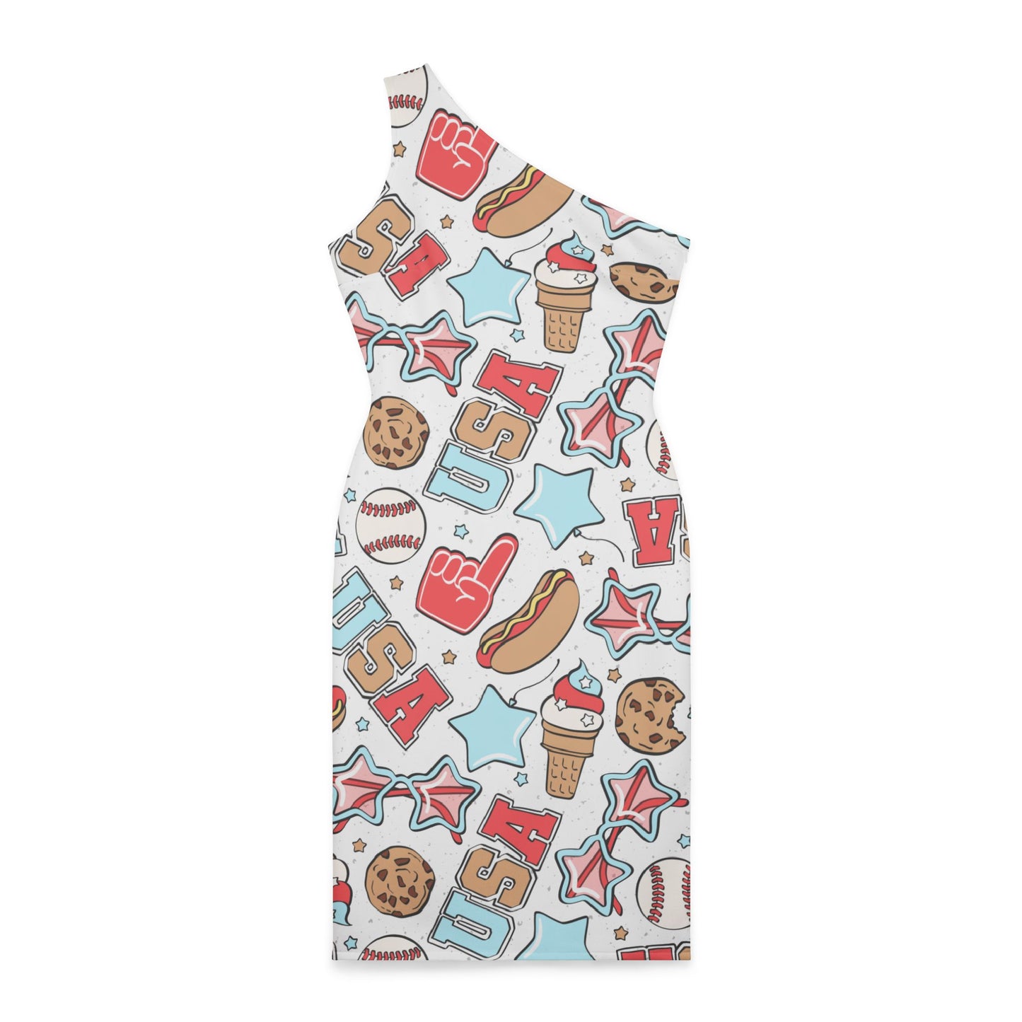 American Treats One Shoulder Dress