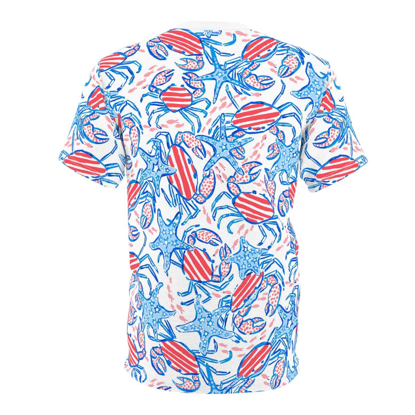 Patriotic Crab & Seashell All-Over-Print T-Shirt