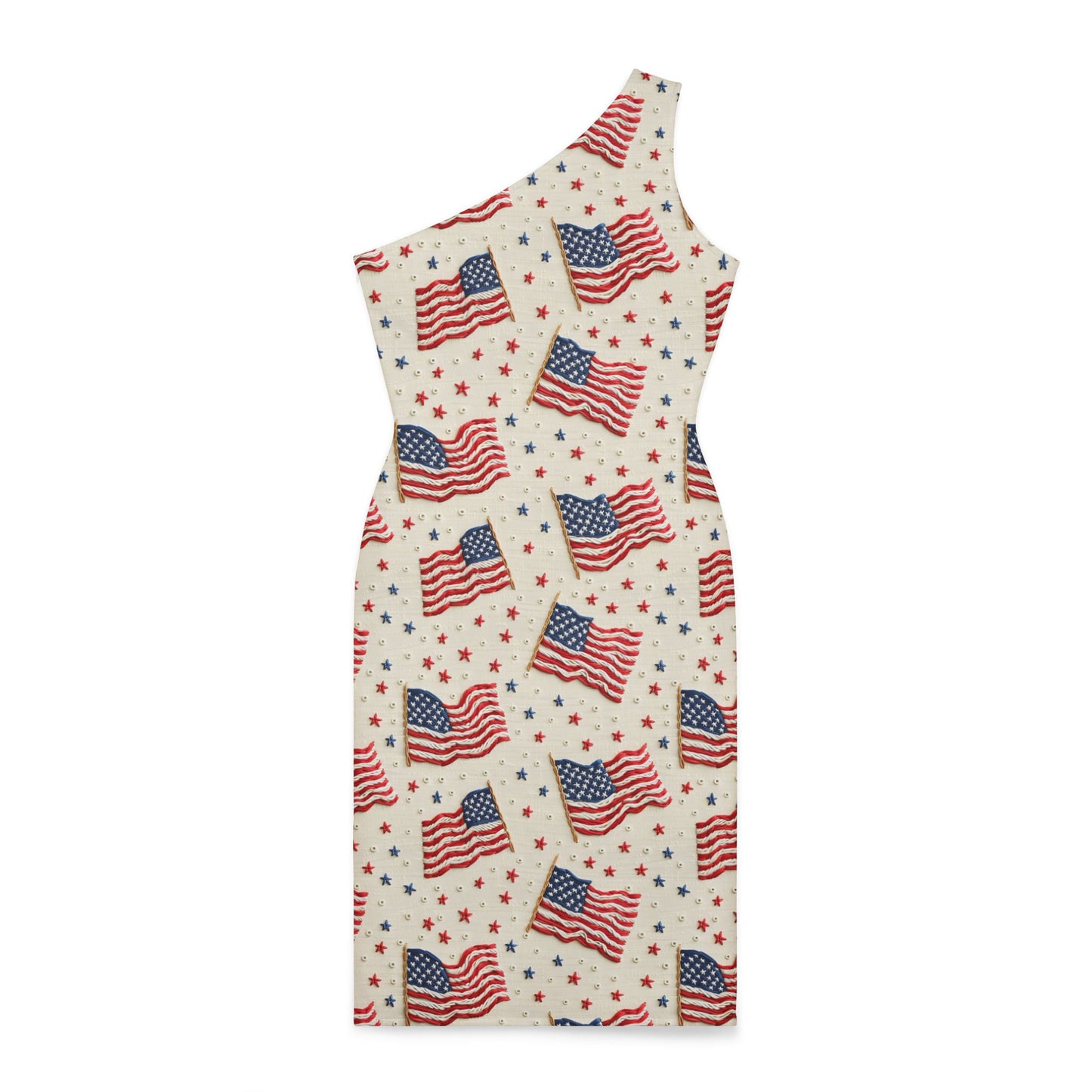 Flag of Freedom One Shoulder Dress