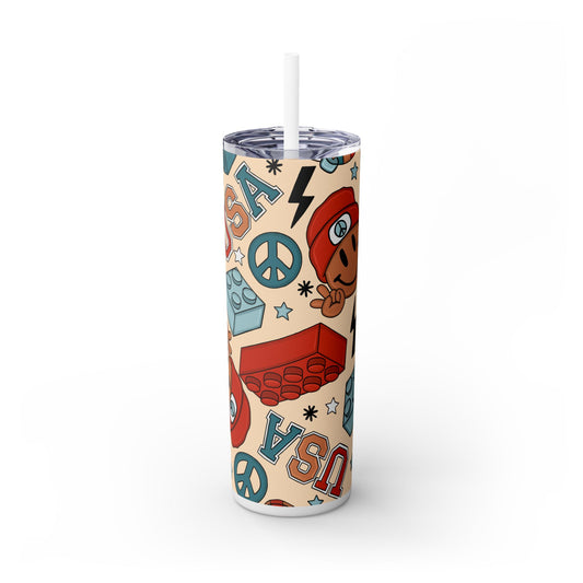 Smiles & Stripes Skinny Tumbler