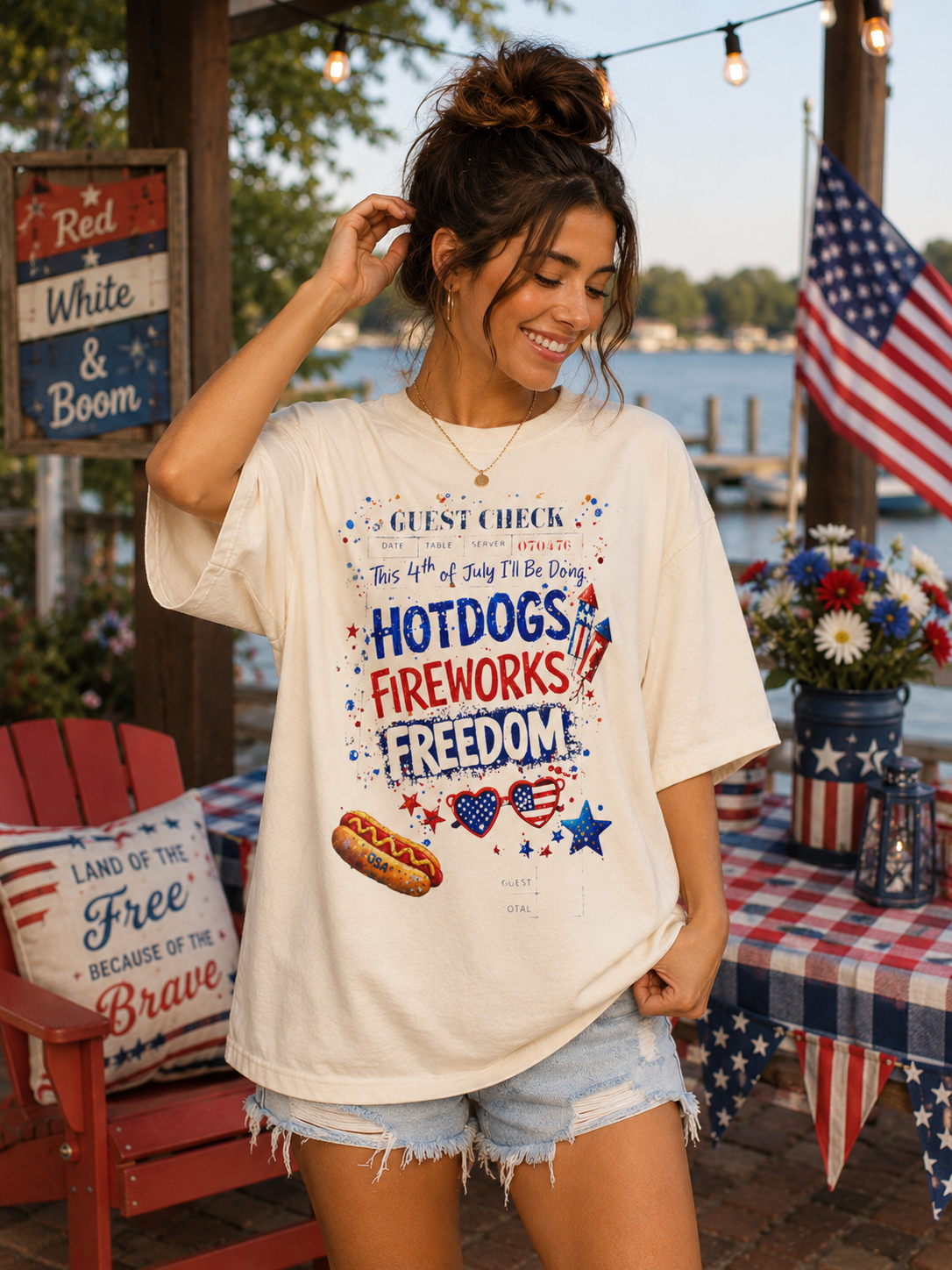 Patriotic Guest Check T-Shirt