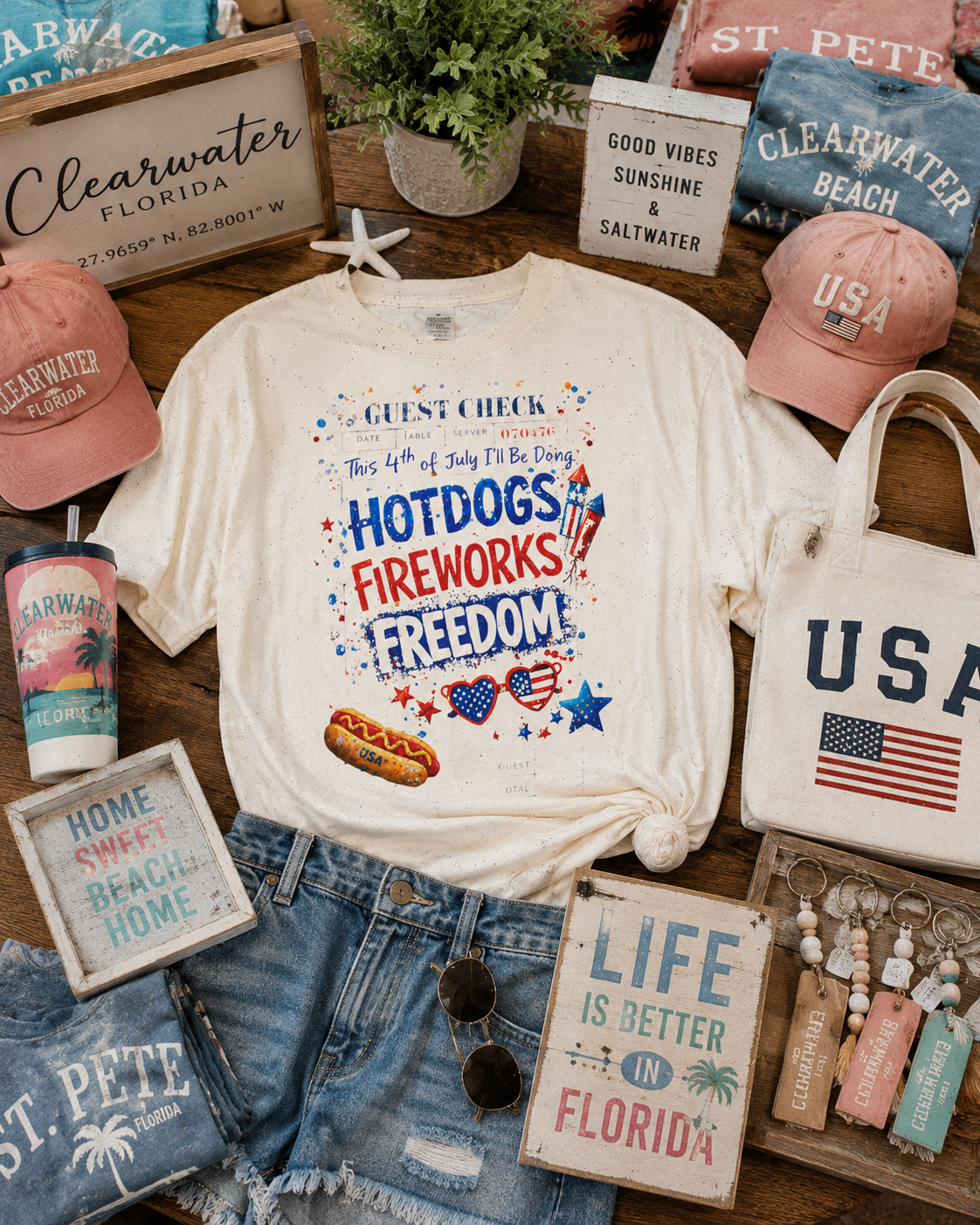 Patriotic Guest Check T-Shirt