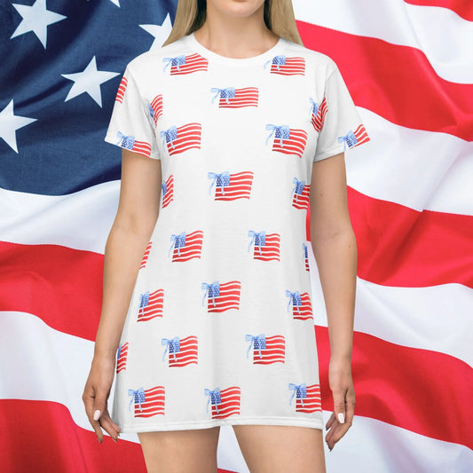 All-American Pride T-Shirt Dress - All Over Prints