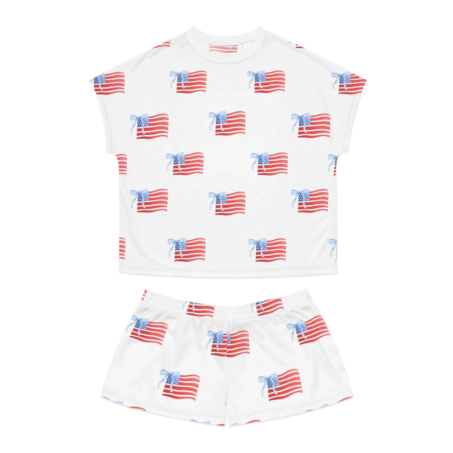 All-American Pride Women’s Short Pajama Set - S / White - All Over Prints