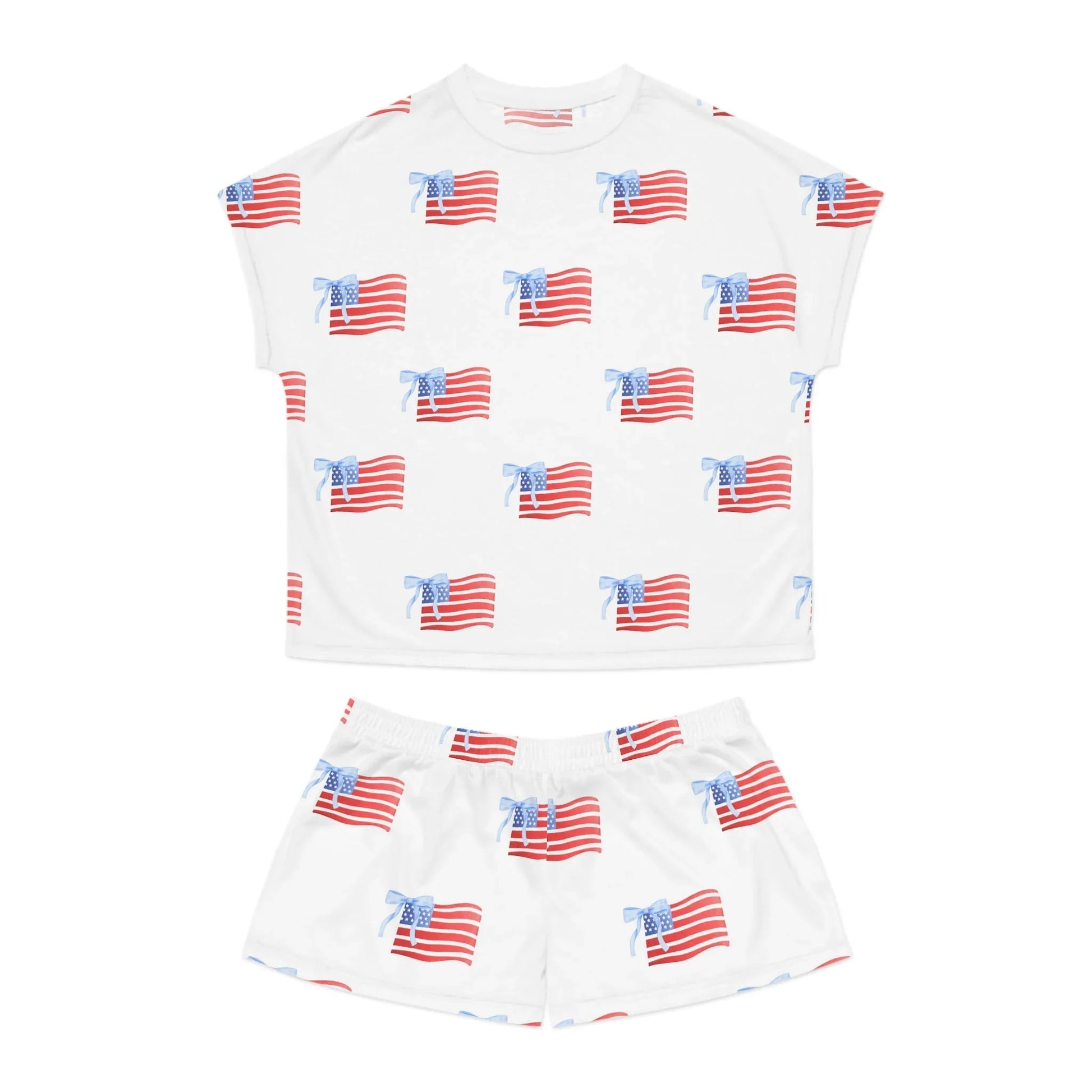 All-American Pride Women’s Short Pajama Set - S / White - All Over Prints