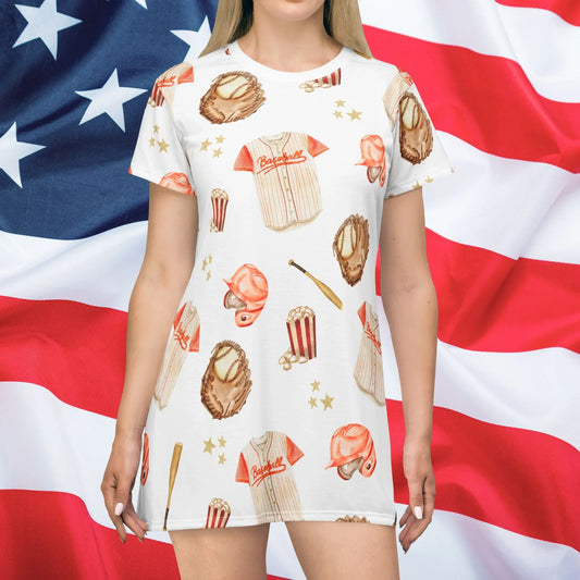 All-Star Spirit T-Shirt Dress - All Over Prints