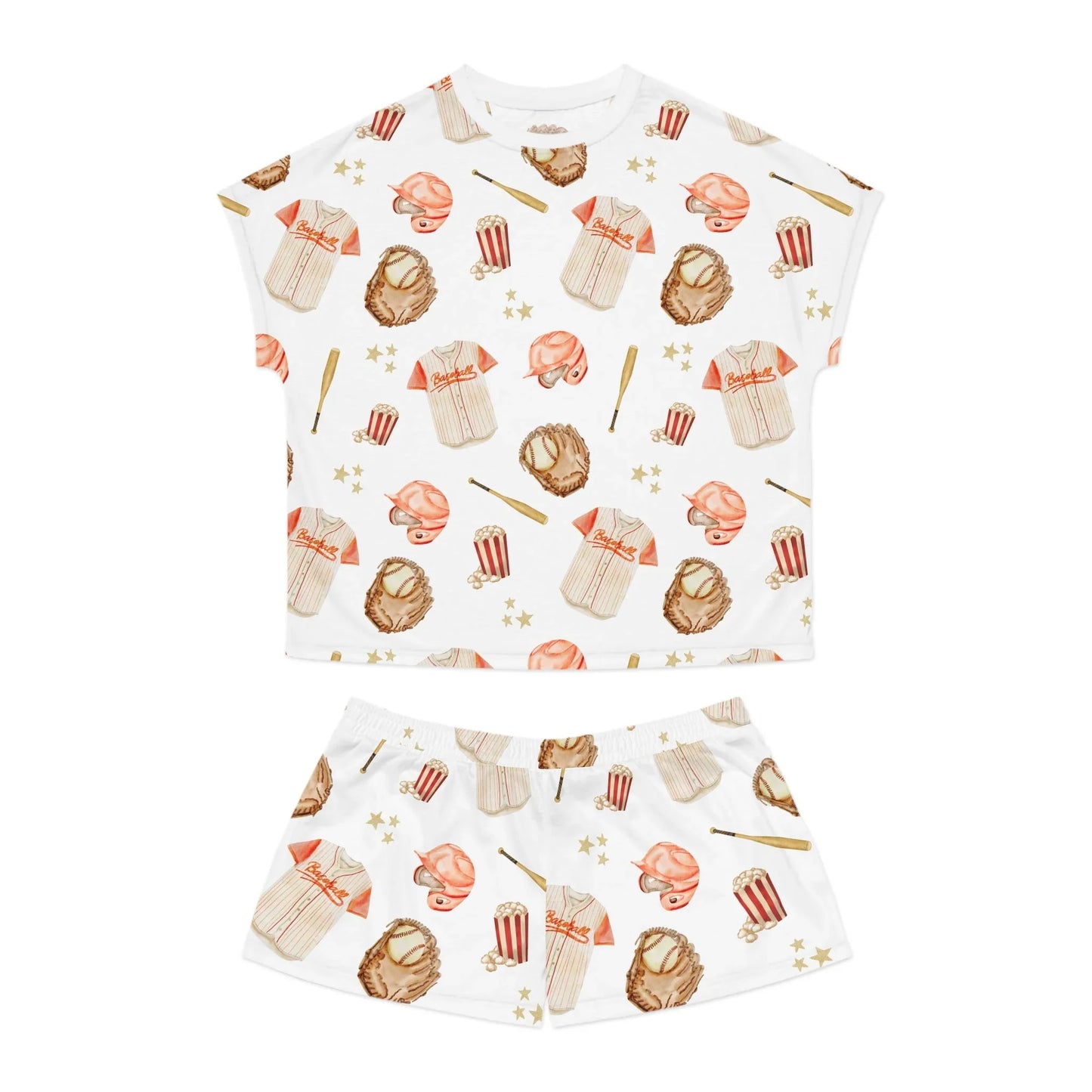 All-Star Spirit Women’s Short Pajama Set - S / White - All Over Prints