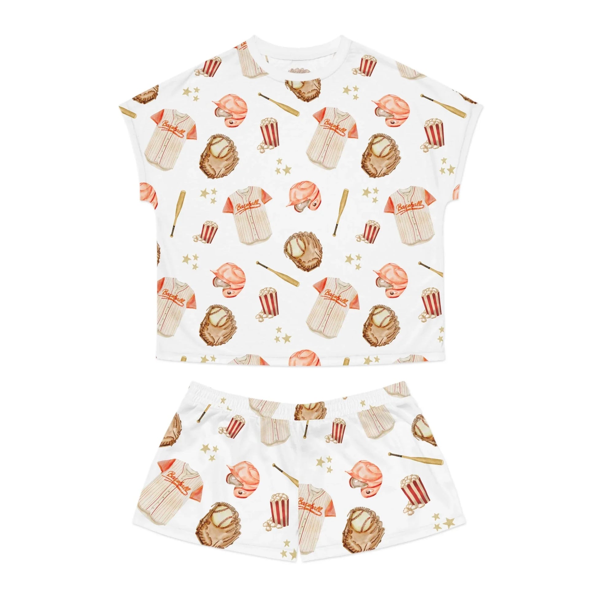 All-Star Spirit Women’s Short Pajama Set - S / White - All Over Prints